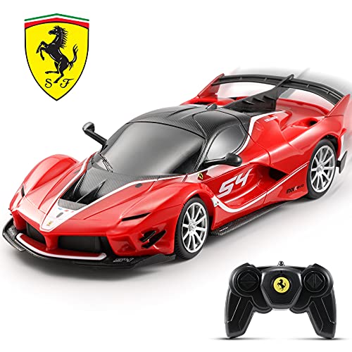 SainSmart Jr. Ferrari Ferngesteuertes Auto, 1:24 Offizielles Lizenziert LaFerrari Modellauto, Ferrari Modell RC Auto Spielzeug Geschenk für 3-18 Jahre Kinder Erwachsene (FXX K EVO Rot) von SainSmart Jr.
