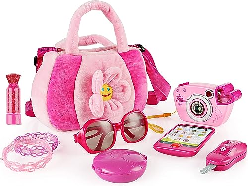 SainSmart Jr. Toddler Purse, Meine erste Handtasche mit Pretend Play Set, 9 PCS für Prinzessin Mädchen, Rosa von SainSmart Jr.