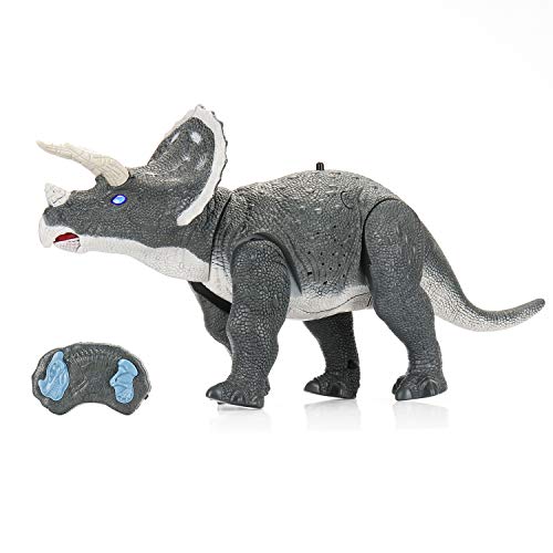 SainSmart Jr. Fernbedienung Dinosaurier Spielzeug, Triceratops Roboter mit Leuchtenden Augen und Brüllen, Laufender Dino für Kinder ab 3 Jahren von SainSmart Jr.