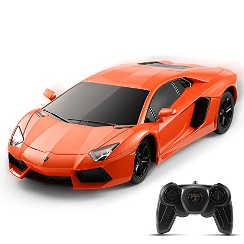 SainSmart Jr. Lamborghini Aventador, Ferngesteuertes Auto, 1:24 Offiziell Lizenziert Modellauto, RC Modell Spielzeug Car Geschenk für 3-18 Jahre Kinder (orange) von SainSmart Jr.