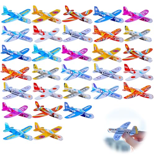 SAITUO 30 Flugzeug Spielzeug,Styroporflieger Kinder,Flieger Styropor Kinder,Spielzeug für den Außenbereich,Wurfgleiter Mitgebsel Kindergeburtstag Gastgeschenke Für Jungen Mädchen von Saituo Home