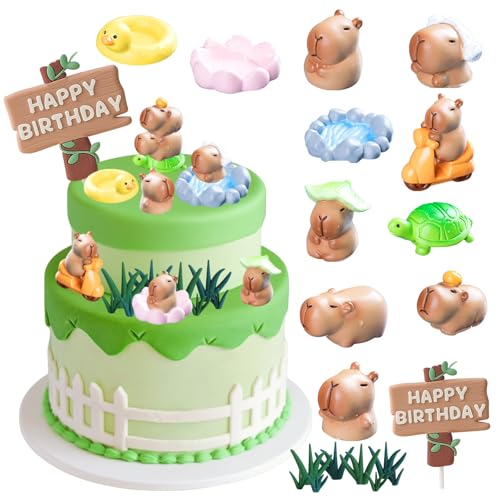 Saituo Home 20 Stück Happy Birthday Tortendeko, Capybara Torten Deko, Tiere Cake Topper Geburtstag, Kindergeburtstag Kuchendeko Capybara Geburtstag Deko Sommerparty, Miniatur Gartenzubehör Saituo Home 20 Stück Happy Birthday Tortendeko, Capybara Torten Deko, Tiere Cake Topper Geburtstag, Kindergeburtstag Kuchendeko Capybara Geburtstag Deko Sommerparty, Miniatur Gartenzubehör von Saituo Home