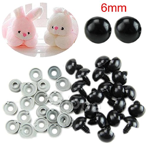 20pcs 6 Mm Schwarze Plastiksicherheitsaugen Für Bär/Puppen/Spielzeugtier/Feltze 20pcs 6 Mm Schwarze Plastiksicherheitsaugen Für Bär/Puppen/Spielzeugtier/Feltze von Saiyana