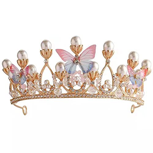 Prinzessin Krone Für Perle Stirnband Für Schmetterling Kristall Haar Hoop Vintage Stirnband Halloween Kostüm Accessor von Saiyana