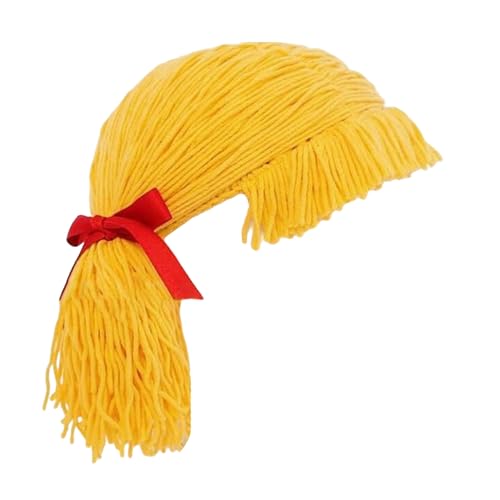 Saiyana Handwerk Kids Bangs Toupe Für Winterwärme Und Charme Mittlerer Teile Braid Haarstück Bonnet Caps Cosplay Kopfbedeckung von Saiyana