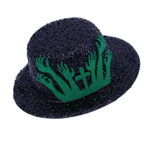 Saiyana Retros Gentleman Hat Unisex Stylish Decorative Hat Kostüm Carnivals für Themenpartys und besondere Veranstaltung(Schwarzer Hut, grün) von Saiyana
