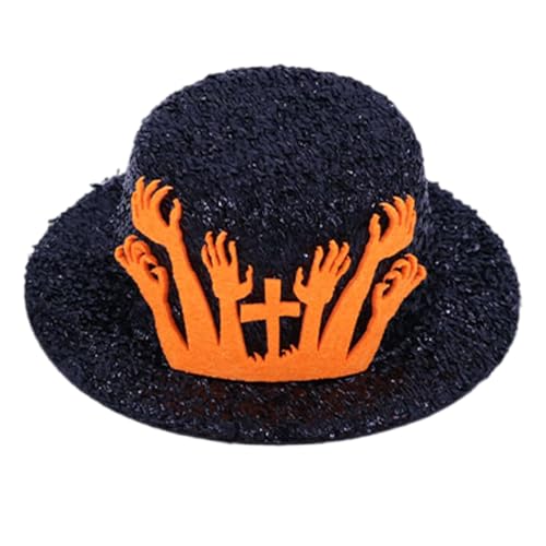Saiyana Retros Gentleman Hat Unisex Stylish Decorative Hat Kostüm Carnivals für Themenpartys und besondere Veranstaltung(Schwarzer Hut, orange Farbe) von Saiyana