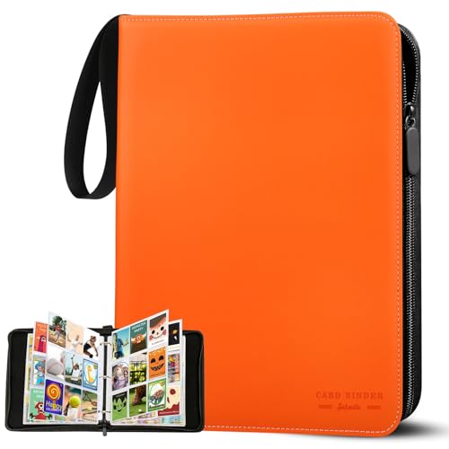 Sammelkarten Album, 9 Fächer Trading Cards Mappe,30 Seiten Sammelalbum Binder für bis zu 540 Karten, Karten Heft Groß mit Reißverschluss für Spielkarten, Sportkarten, Ninjago,TCG, MTG-Karten (Orange) Sammelkarten Album, 9 Fächer Trading Cards Mappe,30 Seiten Sammelalbum Binder für bis zu 540 Karten, Karten Heft Groß mit Reißverschluss für Spielkarten, Sportkarten, Ninjago,TCG, MTG-Karten (Orange) von Sakmilu