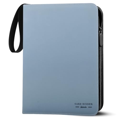 Sammelkarten Album 9 Fächer,40 Seiten Sammelalbum Binder für bis zu 720 Karten, Karten Sammelmappe Groß für Spielkarten, Sportkarten, Ninjago, TCG, MTG-Karten (Gray) von Sakmilu