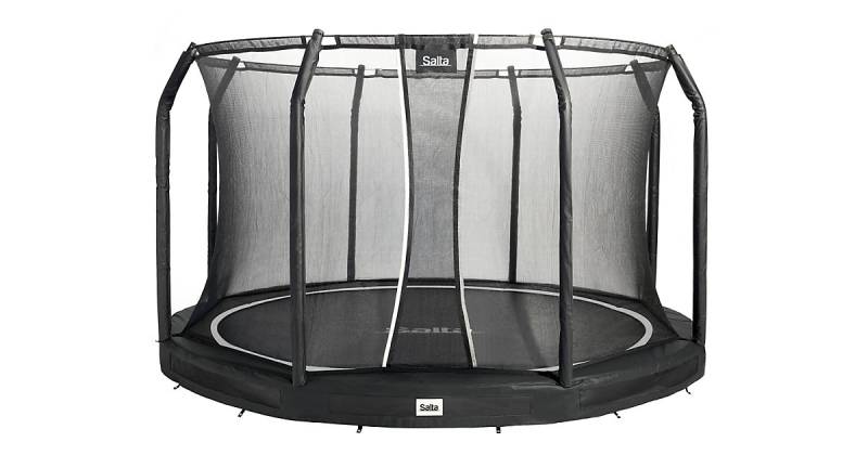 Outdoor-Bodentrampolin Premium Ground Inklusive Sicherheitsnetz 251 cm - Schwarz schwarz von Salta