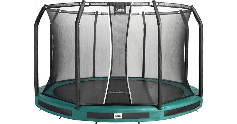 Outdoor-Bodentrampolin Premium Ground Inklusive Sicherheitsnetz 396 cm - Grün grün von Salta