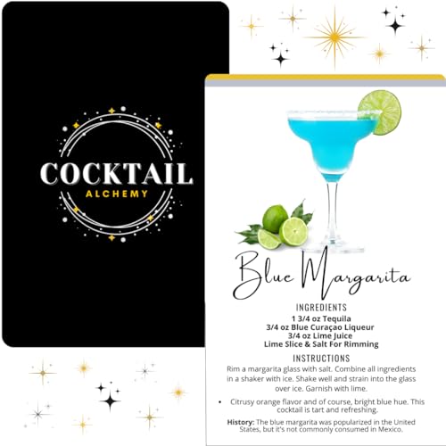 Cocktail Alchemy Rezeptkarteikarten-Set – 100 Plus Premium-Barkeeper-Lernkarten – Schritt-für-Schritt-Cocktail-Anleitung und echte Fotos – perfekt für Mixologen, DIY-Cocktail-Stationen und von Salty Sweet Alchemy
