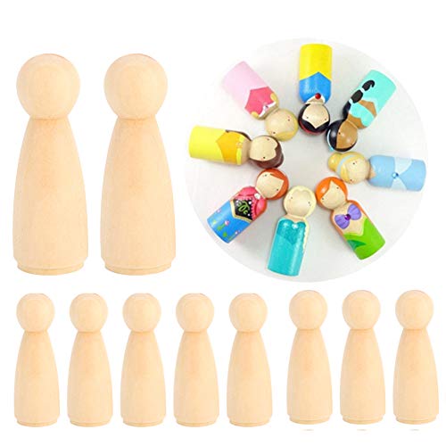 Saluaqui 10pcs Hölzerne Weibliche Malereipuppen 65 Mm für -Handwerksprojekte und Kinderspielzeug Saluaqui 10pcs Hölzerne Weibliche Malereipuppen 65 Mm für -Handwerksprojekte und Kinderspielzeug von Saluaqui