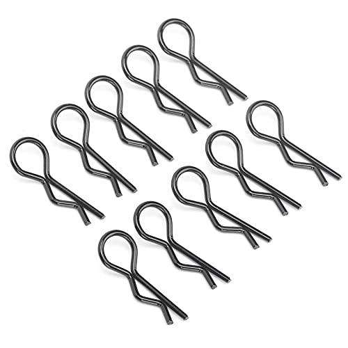 Saluaqui 10pcs RC Car Shell Clips R -Shape Metall Body Clips Pins füR 1/5 1/6 /8/10 RC -Auto Gold, Starke Haltbarkeit und Einfache Installation (Black) von Saluaqui
