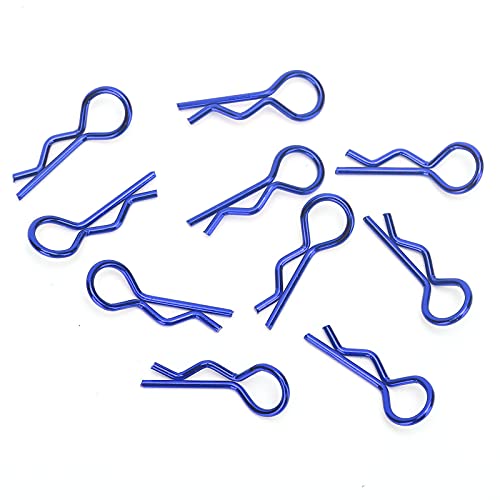 Saluaqui 10pcs RC Car Shell Clips R -Shape Metall Body Clips Pins füR 1/5 1/6 /8/10 RC -Auto Gold, Starke Haltbarkeit und Einfache Installation (Blue) von Saluaqui