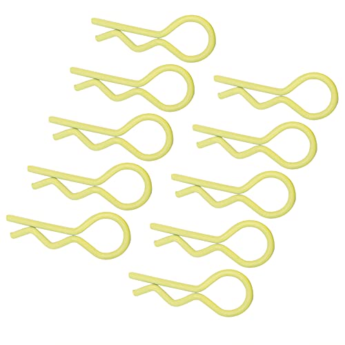 Saluaqui 10pcs RC Car Shell Clips R -Shape Metall Body Clips Pins füR 1/5 1/6 /8/10 RC -Auto Gold, Starke Haltbarkeit und Einfache Installation (Yellow) von Saluaqui