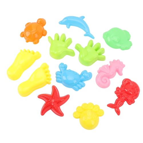 Saluaqui 12 -pcs Sandformen für Kreatives Spiel - Mehrere Formen Sandformwerkzeuge für Strand Ideales Strandspielzeug für mit Aufbewahrungstasche von Saluaqui