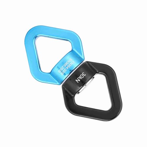 Saluaqui 30KN-Klettern Drehvorrichtung: Aluminium-Yoga-Rotator Zum Klettern, Seilsicherheit, Luftarbeiten in Blau & Schwarz (Blau Schwarz) von Saluaqui