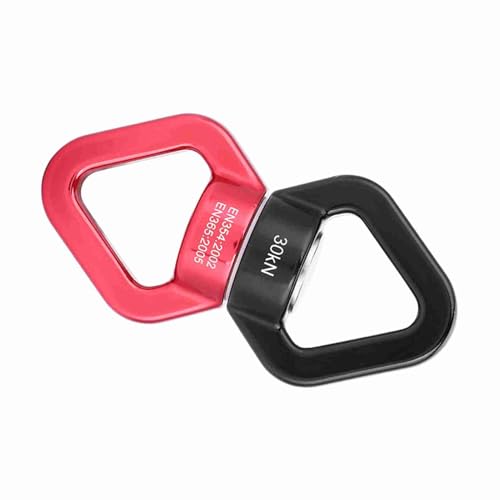 Saluaqui 30KN-Klettern Drehvorrichtung: Aluminium-Yoga-Rotator Zum Klettern, Seilsicherheit, Luftarbeiten in Blau & Schwarz (Rot Schwarz) von Saluaqui