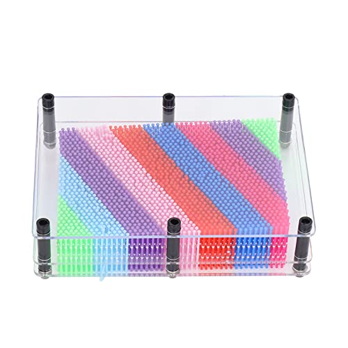 Saluaqui 3D -Pin -Kunst Spielzeug Farbenfrohe Kunstplatine für Kunstplastik mit Transparentem Rahmen Kreative Skulptur für und Erwachsene (Transparenter Rahmen) von Saluaqui