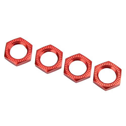 Saluaqui 4pcs 17mm Aluminiumlegierrad -Hub -Hub Nuss für Verbesserte Leistung und Kompatibilität mit 1/8 RC Modellautos in Rot (Rot) von Saluaqui