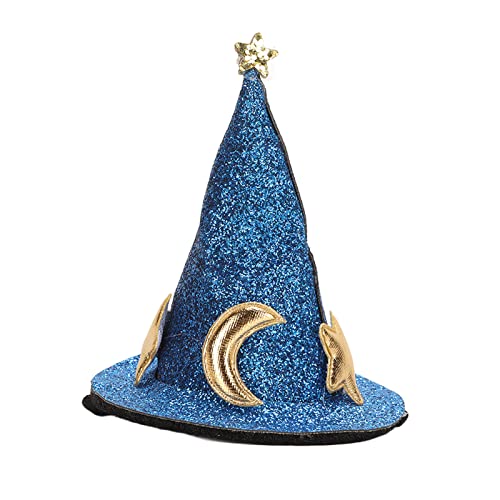 Saluaqui Charmanter Hamsterhut mit Mondsternmuster und Verstellbarem Riemen - Weicher, Plüschiger Kleiner Tierhut für Hamster, Eidechsen und Schildkröten (BLUE) von Saluaqui