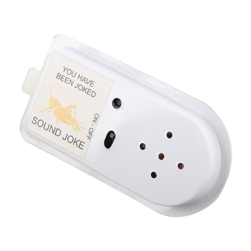 Saluaqui Crickets Sound Streichspielzeug mit Automatischem Schalt- und Rückkleberaufkleber für Nervigen Geräuschhersteller Spaß - Kompaktes Schwarzes Design für Versteckte Platzierung (White) von Saluaqui