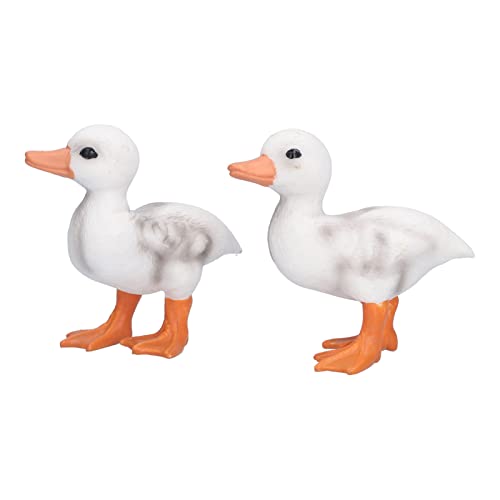Saluaqui Lifelike Entenmodell Little White Duck Ornament | Simulation Entenspielzeugtierfiguren für Innen- und Außendekoration | PVC -Material 2 Stück Duck Statuen für Garten und Zuhause von Saluaqui