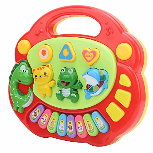Saluaqui Nettes Cartoon Tiermuster Baby Musical Toy mit Licht und Klängen, Pädagogische Elektronische Klaviermusikspielzeug für Kleinkindentwicklung - Gelb ((CP5097 rot)) von Saluaqui