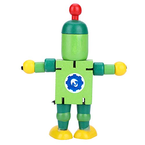Saluaqui Pädagogisches Holzroboterspielzeug für - Interaktives und Einfallsreiches Lernspielzeug - Flexibler Roter Holzroboter mit Niedlichem Design (Green) von Saluaqui