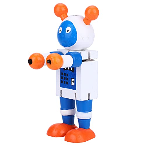 Saluaqui Pädagogisches Holzroboterspielzeug für - Interaktives und Einfallsreiches Lernspielzeug - Flexibler Roter Holzroboter mit Niedlichem Design (White) von Saluaqui