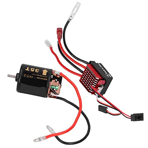 Saluaqui RC Car Motor & ESC Combo 540 Gebürstete Motor mit 360A ESC- und T -Stecker für 1/10 RC Auto Modelle, Hohes Drehmoment und Starke Magnetkraft (35T) von Saluaqui
