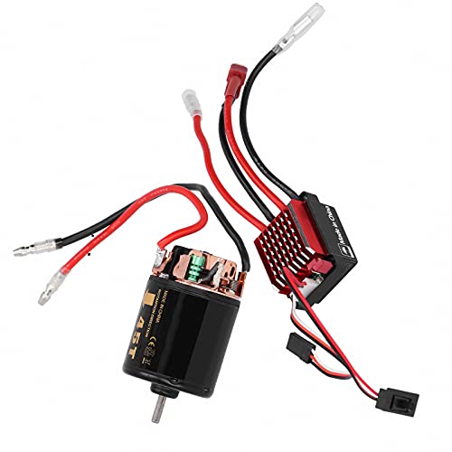 Saluaqui RC Car Motor & ESC Combo 540 Gebürstete Motor mit 360A ESC- und T -Stecker für 1/10 RC Auto Modelle, Hohes Drehmoment und Starke Magnetkraft (45T) von Saluaqui