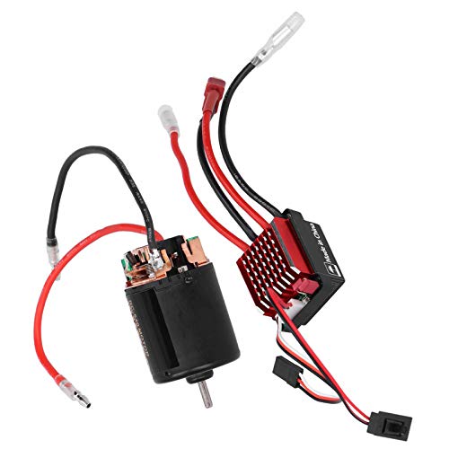 Saluaqui RC Car Motor & ESC Combo 540 Gebürstete Motor mit 360A ESC- und T -Stecker für 1/10 RC Auto Modelle, Hohes Drehmoment und Starke Magnetkraft (55T) von Saluaqui