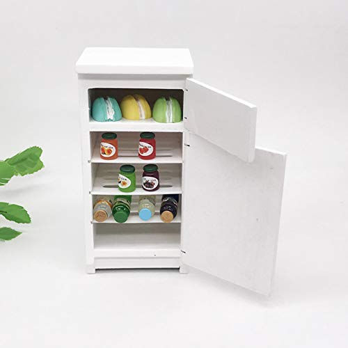 Saluaqui Realistisch 1:12 Weißes Mini -Kühlschrankmodell für Puppenhaus -Küchenzubehör und Fotografie -Requisiten von Saluaqui