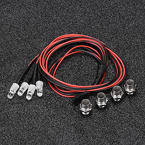 Saluaqui Verbesserte Leistung RC -Scheinwerfer LED -Leuchten 4pcs 5 Mm für Modell Drift Car Vehikel Weißes Licht RC Zubehör mit Geringem Stromverbrauch und Hoher Simulation (Licht 3) von Saluaqui