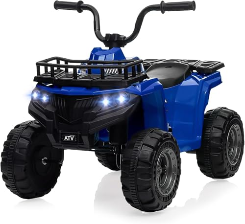Elektrisches Quad 12 V für Kinder von 2 – 5 Jahren – Geländefahrzeug mit Musik, LED, 2 Geschwindigkeitsstufen und soliden Reifen – sicheres Spielzeug für Jungen und Mädchen (blau) von Salutmeuble