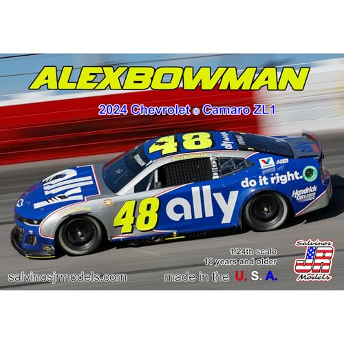 Salvinos JR Alex Bowman 2024 Ally Darlington Throwback Erwachsene Kunststoff Modellauto Bausatz 1:24 von Salvinos JR