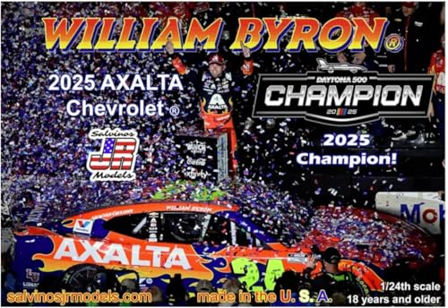 Salvinos JR Models William Byron 2025 Daytona 500 Raced Version Decals Adult Plastic Model Car Kit 1:24 von Salvinos Jr Models