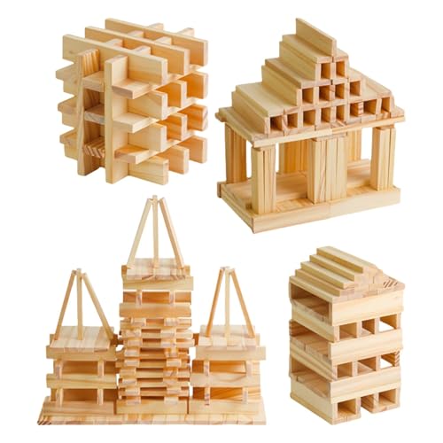 Salyeeluly Bauspielzeug für Kinder,Holzbausteine | 100 Stück Holzplanken-Bausteine | Konstruktionsspielzeug aus für Kleinkinder, Feinmotorikspielzeug für Kinder, Holzklötze für Kinder im Salyeeluly Bauspielzeug für Kinder,Holzbausteine | 100 Stück Holzplanken-Bausteine | Konstruktionsspielzeug aus für Kleinkinder, Feinmotorikspielzeug für Kinder, Holzklötze für Kinder im von Salyeeluly