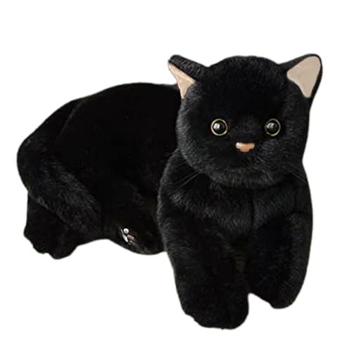 Salyeeluly Schwarze Katze Stofftier, Plüschkatze für Kinder,Umarmbare Plüschkatze, weiche Kuschelkatzenpuppe - Plüschtier-Katzenspielzeug für Zuhause, Schule, Arbeitsplatz, Autoinnenraum Salyeeluly Schwarze Katze Stofftier, Plüschkatze für Kinder,Umarmbare Plüschkatze, weiche Kuschelkatzenpuppe - Plüschtier-Katzenspielzeug für Zuhause, Schule, Arbeitsplatz, Autoinnenraum von Salyeeluly