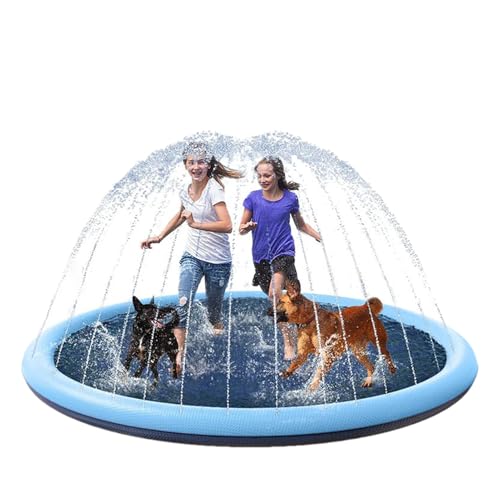 Splash Pad | 100/150cm Sprinkler Matte Kinder | Anti-Schlupf-Sprinkler Wasser-Spielmatte Hundepools für Outdoor Garten, Rutschfestes Wasserspielzeug für Kinder Hunde Haustiere Splash Pad | 100/150cm Sprinkler Matte Kinder | Anti-Schlupf-Sprinkler Wasser-Spielmatte Hundepools für Outdoor Garten, Rutschfestes Wasserspielzeug für Kinder Hunde Haustiere von Salyeeluly