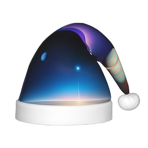 Cosmic Saturn Weihnachtsmütze – klassische Weihnachtsmann- und Neujahrsparty-Kopfbedeckung – perfekt für Feiertage, Halloween von SamLng