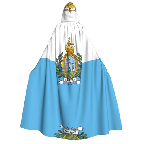 Flagge von San Marino Kapuzenumhang Erwachsene - Universal Rollenspiel Kostüm Cosplay Umhang Robe - Perfekt für Halloween, Ostern, Karneval Flagge von San Marino Kapuzenumhang Erwachsene - Universal Rollenspiel Kostüm Cosplay Umhang Robe - Perfekt für Halloween, Ostern, Karneval von SamLng
