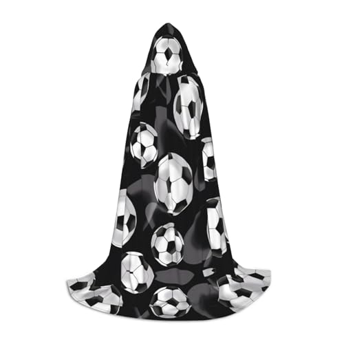 Fußball Schwarz Kapuzenumhang - Rollenspiel-Kostüm für Teenager, geeignet für Cosplay, Weihnachten, Halloween, Ostern, Karneval Fußball Schwarz Kapuzenumhang - Rollenspiel-Kostüm für Teenager, geeignet für Cosplay, Weihnachten, Halloween, Ostern, Karneval von SamLng