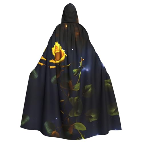 Gelbe Rosen Sternennacht Kapuzenumhang für Erwachsene - Bequemer und langlebiger Kapuzenumhang für Halloween, Ostern, Karneval, Weihnachten von SamLng