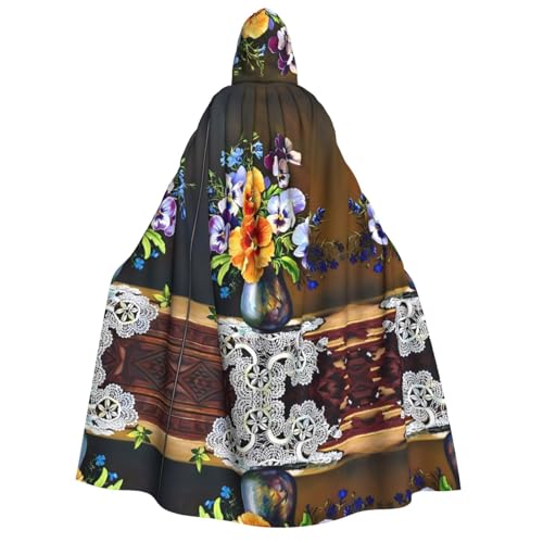 Kapuzenumhang mit Blumenmotiv und Strasssteinen, für Erwachsene, Damen, Herren, Rollenspiel-Kostüm, perfekt für Halloween, Ostern, Karneval und Partys Kapuzenumhang mit Blumenmotiv und Strasssteinen, für Erwachsene, Damen, Herren, Rollenspiel-Kostüm, perfekt für Halloween, Ostern, Karneval und Partys von SamLng