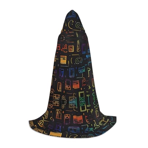 Kapuzenumhang mit Spiel-Videospiel-Muster – perfekt für Weihnachten, Halloween, Ostern, Karnevalsparty und Cosplay-Bühnenkostüme Kapuzenumhang mit Spiel-Videospiel-Muster – perfekt für Weihnachten, Halloween, Ostern, Karnevalsparty und Cosplay-Bühnenkostüme von SamLng