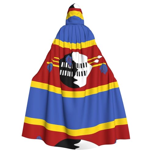 Kapuzenumhang mit Swasiland-Flagge, Rollenspiel-Kostüm für Erwachsene, perfekt für Weihnachten, Zauberer, Magier-Mottopartys von SamLng