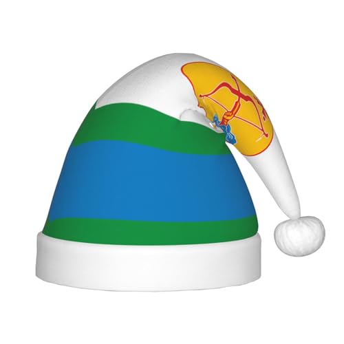Kirov Flagge, Weihnachtsmütze, klassische Weihnachtsmann- und Neujahrsparty-Kopfbedeckung, perfekt für Feiertage, Halloween Kirov Flagge, Weihnachtsmütze, klassische Weihnachtsmann- und Neujahrsparty-Kopfbedeckung, perfekt für Feiertage, Halloween von SamLng